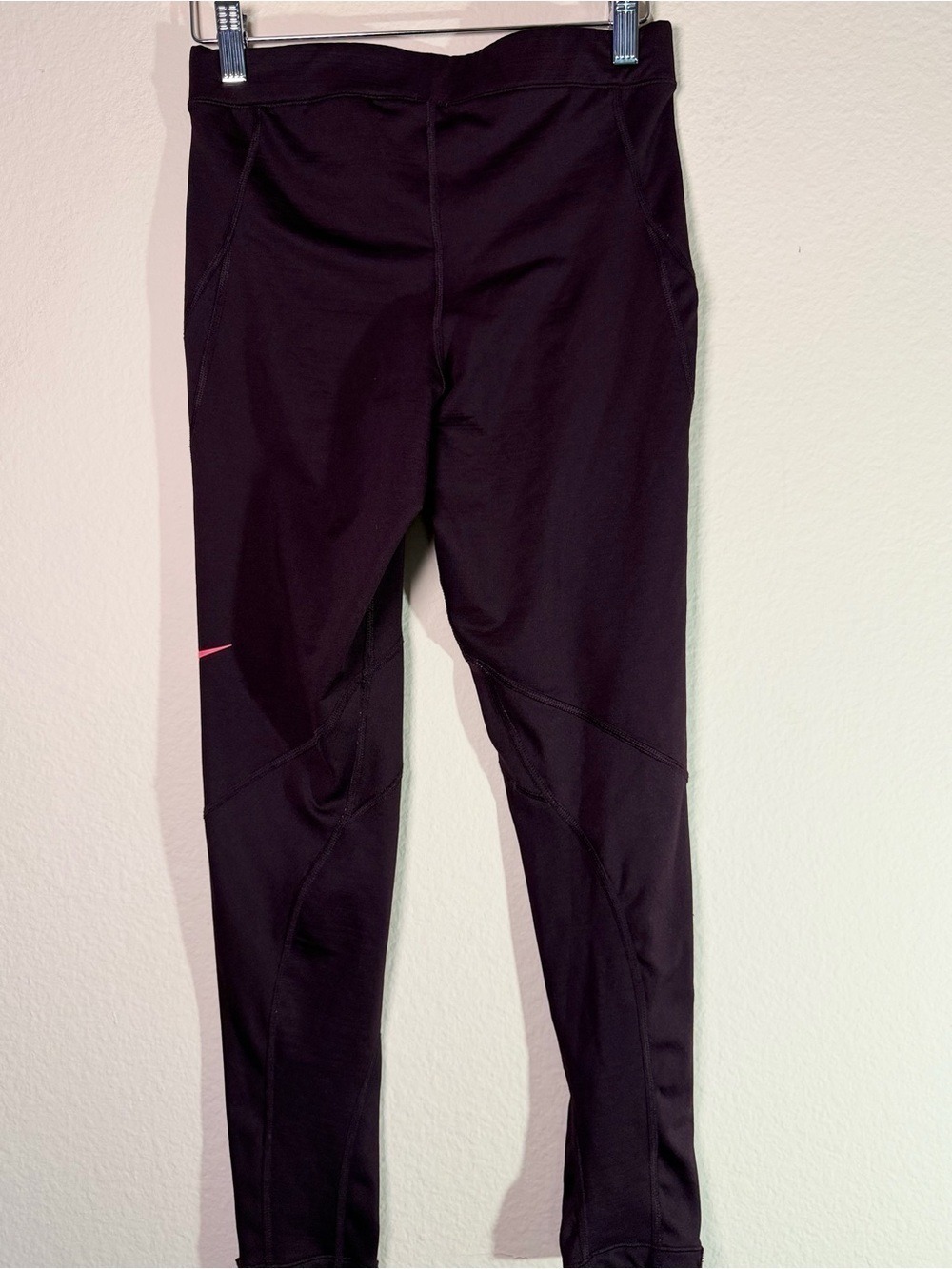 Nike Pro Hyperwarm Leggings Medium Burgundy Thermal Compression Tights - Picture 4 of 8